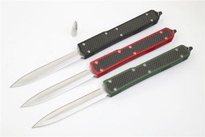 Speciale aanbieding High End II 106-1 Ant II Auto Tactisch Mes D2 Double Edge Satin Finish Blade Koolstofvezel Handvat Jacht EDC Pocket Survival Messen