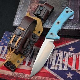 Offre spéciale M35 Strong Survival Couteau droit Z-wear Stone Wash Lame Drop Point Full Tang Blue G10 Poignée Outdoor Couteaux tactiques à lame fixe avec Kydex