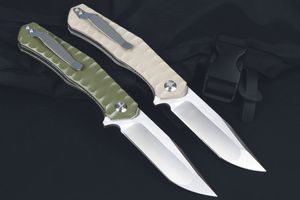 Speciale aanbieding M7685 Flipper-zakmes D2 Satin Tanto Point-lemmet CNC-afwerking G10 met staalplaathandgreep Kogellager Snel open EDC-zakmessen