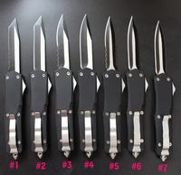 Classique noir A07 grand couteau tactique automatique 440C lame bicolore Zn-al alliage poignée couteaux de survie avec sac en Nylon