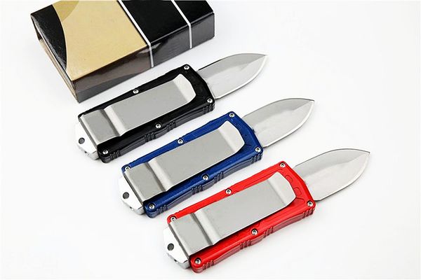 Offre spéciale Mini petit couteau tactique automatique 440c Double bord Point Point Satin Blade Zn-Alu Gandage EDC Couteaux avec boîte de vente au détail