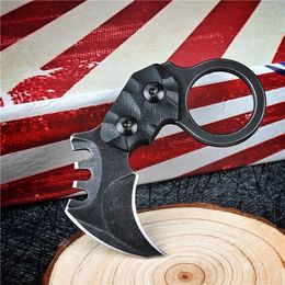 Offre spéciale Mini petit couteau à griffes à lame fixe de poche EDC AUS-8A lame 59HRC pleine soie G10 poignée Karambit