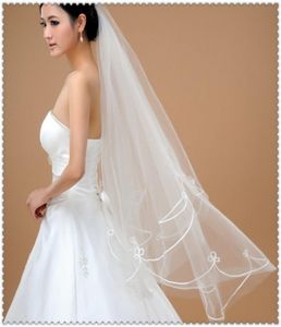 Speciale aanbieding OneLayer potloodrand witivoor goedkoop op voorraad nieuwe mode tule bruidssluier6214189