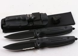 Offre spéciale Couteau droit de survie en plein air D2 Lame à point de goutte revêtue de titane noir Couteaux à lame fixe avec poignée G10 Full Tang avec Kydex
