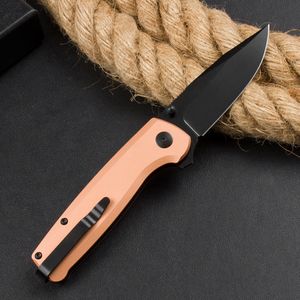 Oferta especial Cuchillo plegable SG XR D2 Hoja de punto de caída recubierta de titanio negro Mango de cobre CNC Acampar al aire libre Senderismo EDC Carpeta de bolsillo Cuchillos con caja al por menor