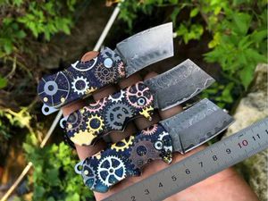 Speciaal aanbod klein damascus vouwmes damascus-staal tanto punt mes acryl handgreep mini edc pocket messen cadeau mes