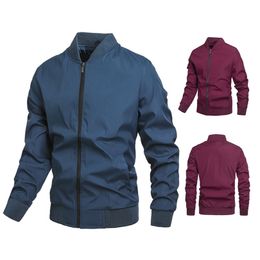 Chaqueta de hombre de precio especial, traje de béisbol fino con cuello levantado informal, ropa de exportación 211126