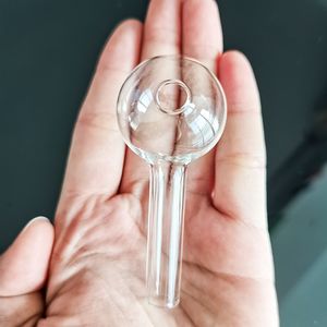 Speciale Korte Grote Bal Clear 70mm Mini Glas Olie Brander Pijpen Buis Nagel Tips Brandende Jumbo Pyrex Concentraat pijp Dikke Kwaliteit Transparante Rookbuis Accessoires