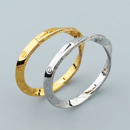 spécial argent 18 carats or kink couple carré diamant bracelet designer bracelet Gear bijoux femme ensemble femmes hommes couple bracelets bijoux cadeaux de fête cuivre