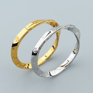 Speciaal zilver 18k goud kink koppel Vierkante diamanten armband designer bangle Gear sieraden femme set Dames Heren paar armbanden sieraden feestcadeaus koper