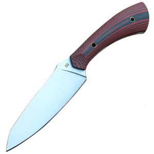 La lame en acier D2 spéciale en deux couleurs célèbre sabre extérieur petit couteau droit avec poignée G10