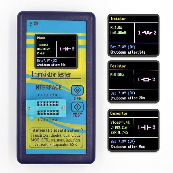 Probador de transistores multiusos versión especial 128*160 diodo tiristor capacitancia resistencia inductancia MOSFET ESR LCR medidor