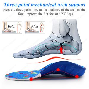 Semelle intérieure orthopédique spécialisée pour chaussures pour enfants, Support de voûte plantaire élevé, pieds plats, semelles intérieures légères et confortables pour bébé