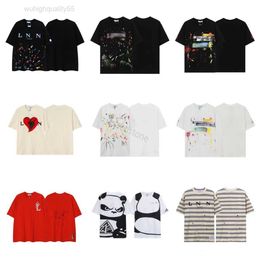 Galeries de style d'encre mouchetée T-shirts Départements Co-branding Lanvins Chemise Femmes Designers T-shirts Cotons Tops Casual Luxurys Vêtements T-shirts graphiques Nous S-2xl