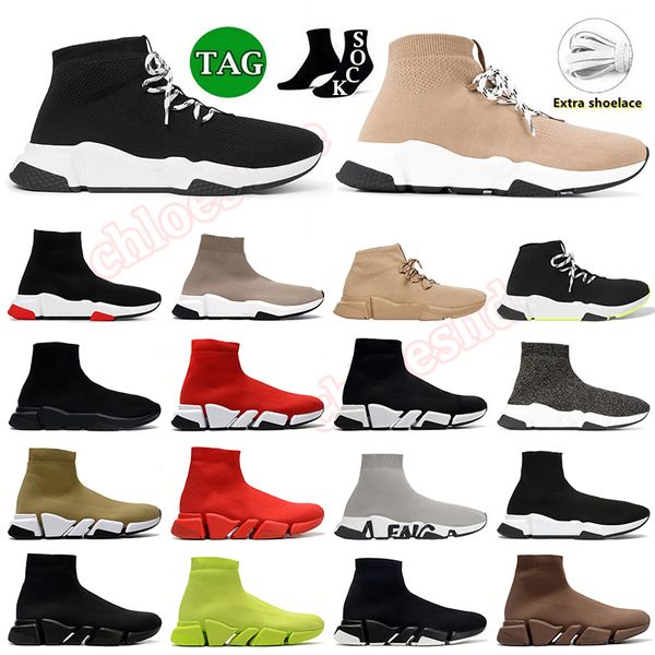 balenciaga speed trainer balencigas  Speed 1.0 2.0  Sock Boots Runner hommes femmes   Semelle Transparente Baskets à lacets Speed Trainers 2.0 plate livraison gratuite【code ：L】