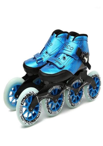 Patins à roues alignées de vitesse en fibre de carbone 4 90 100 110 mm Patins de compétition 4 roues Patines de course de rue similaires Powerslide1273Z7310736