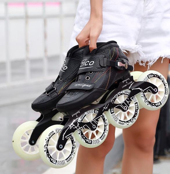 Speed Inline Skates Fibre de carbone 490100110mm Competition Skates 4 roues Street Racing Patines Patines similaires Powerslide5086448