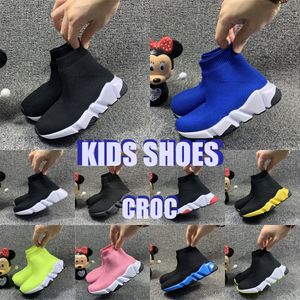 Speed ​​Kids Shoes Trainer Designer schoen High Black Speed ​​Sneakers Jeugd Toddler Casual Trainers Girls Baby Kid Infants Sneaker Be L8AB#