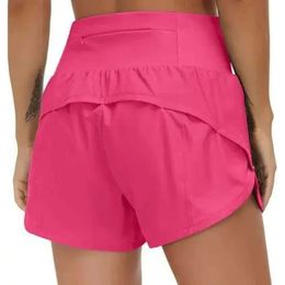 Speed Lu-18 Up Short de sport respirant à séchage rapide Hotty Hot Short de fitness pour femme Faux deux pièces doublé résistant à la lumière Leggings de yoga en cours d'exécution H haute haute