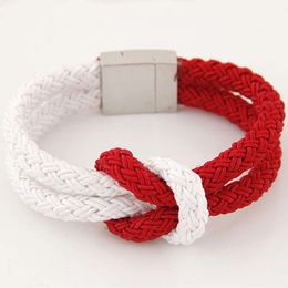 Bracelet personnalisé en pierre de fer à corde tissée de la tendance de la mode