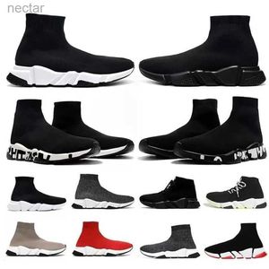 Speed ​​Socks Sock Shoes Sports Sneakers Men Women Flat Boots Running Trainer Beige Glitter Blue Graffiti Lace Up Triple Black Wit Clear Sole Luxe sneaker