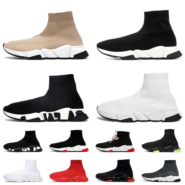 Speed Trainer Casual Designer Chaussette Chaussures balencigas Knite Platform Sneakers Chaussettes Baskets balencaiga Noir Blanc balanciaga Mocassins Lacets Femme Homme Chaussure