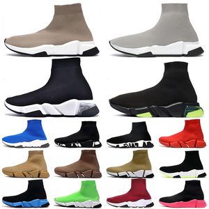 Speed Trainers Baskets de chaussures décontractées pour hommes femmes 2022 Chaussettes Chaussures Noir Blanc 17FW Paris Graffiti Sole Vintage Old Sock Designer Outdoor Walking Jogging Sports 36-45