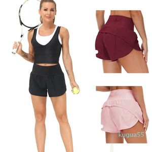 Accélérer les courts sports courts de taille bordés de grande hauteur Femmes Fimets Détrissant des vêtements de course lâches Back Back Zipper Pocket Fiess Yoga Qick