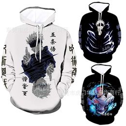 Spell Return Battle Anime Pull 3D Impression numérique Hoodie Hoodie 2023 Spring and Automne Loose Long Mancheve