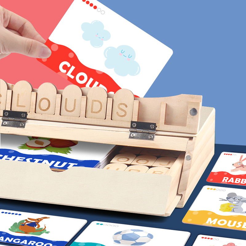 Yazım Sihirli Kutu Kelime Eşleştirme Kutusu Ebeveyn-Çocuk Oyunları Çocuklar Kelime Oyun Kartı Öğrenin