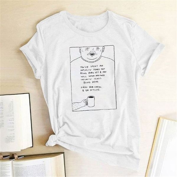 Spent Infinity Men Cup Tea Graphic Tee Art Esthétique Dessin Casual Funny Street Style Unisexe Tee Harajuku Hipster Femmes TShirt 210518