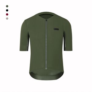 SPEXCEL Coldback Fabric UPF 50 Pro Aero maillots de cyclisme à manches courtes sans couture conception sans col poche zippée vert 220614