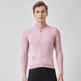 SPEXCEL Pro maillot de cyclisme à manches longues été tissu léger conception à col bas avec manches en maille légère pour hommes 240102