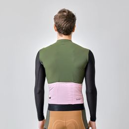 Spexcel Pro Team Mesh Manga larga Ciclismo Protección solar Tech Fabric de tela baja diseño de cuello bajo para hombres y mujeres 240410