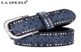 Spezia Pu ceinture en cuir femmes Rivet broche boucle ceintures pour pantalon femme marine Designer marque creux Rivet cuir meurt ceinture Q06251642886