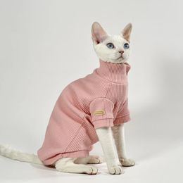 Sphynx Vêtements pour chat Automne Hiver Devon Vêtements Sweat à capuche en coton Costume de chat Sphynx Manteau doux pour bébé avec un bon élastique 240320