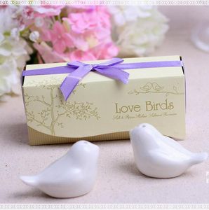 Outils d'épices en céramique d'amour Birds Salt et Pepper Shaker Party Mariage Favors7814441