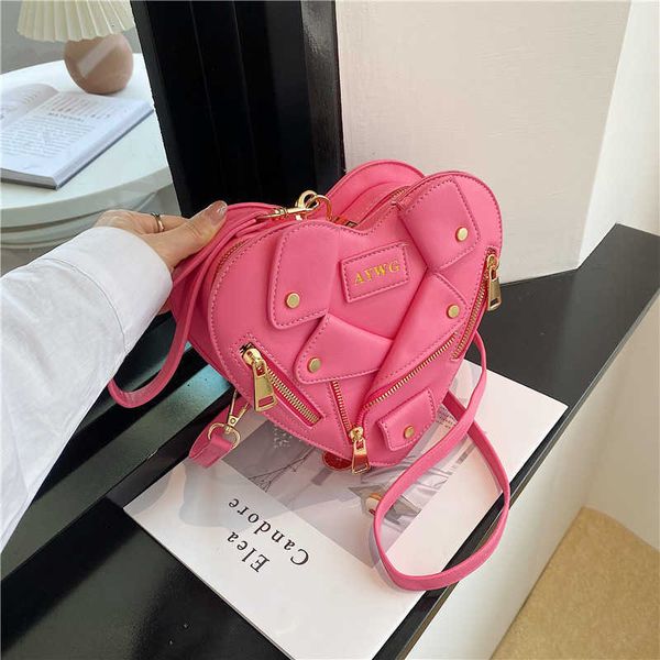 Bolso bandolera de un hombro estilo Spicy Girl para mujer 2023 nuevo mercado pequeño ropa de motocicleta Netizen Love 230830