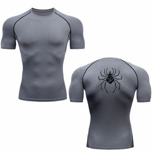Spider Anime Print Mannen T-shirt Snel Droog Bodybuilding Running Shirt Lg Mouw Compri Top Gym T-shirt Mannen Strakke Rgard r8pS #