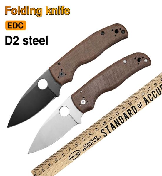 Araña C229 cuchillo plegable con rodamiento de chamán, mango de lino, herramientas para exteriores, equipo EDC de supervivencia para caminar, autodefensa, 7578676