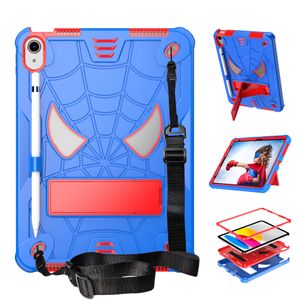 Spider Design Kickstand Tablet PC Cases pour iPad 10 10e génération 10,9 pouces Pro 11 Housse de protection antichoc robuste avec support bandoulière
