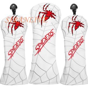 Spider Golf Club Head Covers For Driver Cover Fairway Hybrid Blade Putter PU Leather Headcover 240425