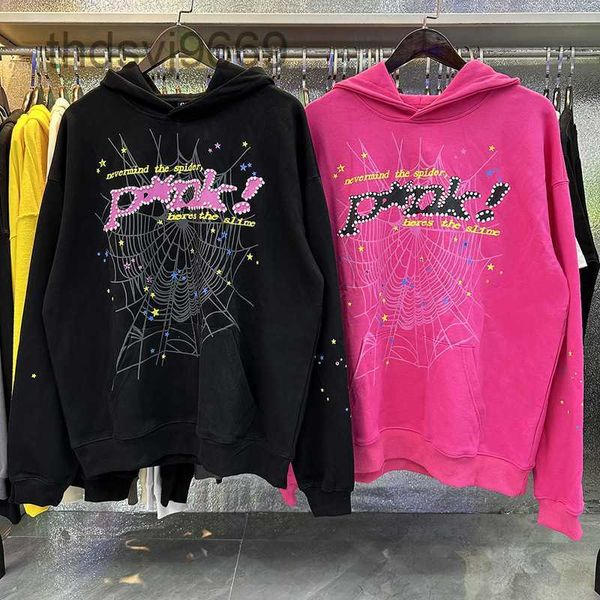 Spider Sweat à capuche 555555 Hoodies roses Sp5der Sp5der Sweethirts Webshirts S-XL W90G.