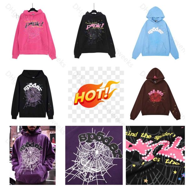 Spider Sweat à capuche SP5der pour hommes brodés web sweats-shirts joggers pullover Blue Young Thug 55555 hommes Femme Hoodies Femmes Pilovers plus haut Q