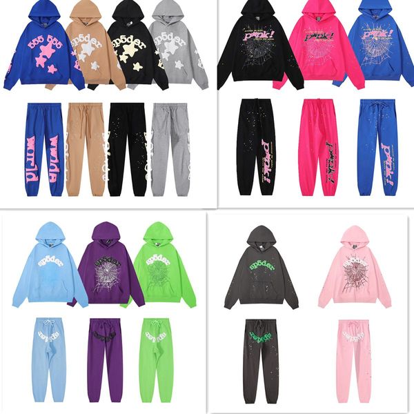 araignée sweat à capuche designer survêtement hommes rose Sp5der sweats à capuche Young Thug 555555 Angel Sweats à capuche hommes femmes sweat à capuche brodé toile d'araignée sweat joggers taille S/M/L/XL