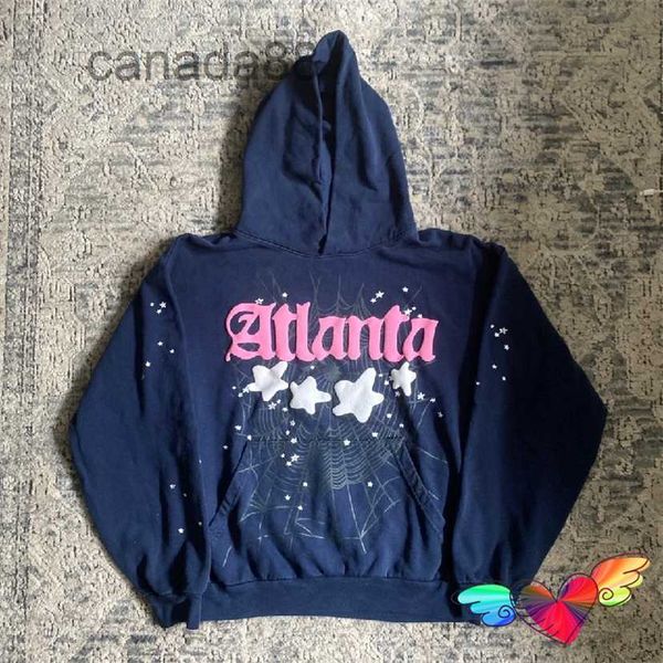 Spider Sweat à capuche Sweats à capuche pour hommes 2023 Bleu marine Sp5der Atlanta Hommes Femmes Rose Jeune Thug Hip Hop 555555 Sweat-shirt Star Pulls F8IZ