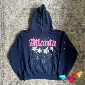 Spider Hoodie Heren Hoodies Marineblauw Sp5der Atlanta Mannen Vrouwen Roze Young Thug Hip Hop 555555 Sweatshirt Ster Truien 4GWR