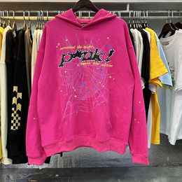 Spider Holdie Mens Pink Hoodies Pink Spider Spider Spider Diseñador Pantalones de chándal Conjunto de tela Terry Terry High Street Tide Athleisure Sweams de espuma de mayor calidad 6QQ