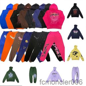 Sudaderas con capucha de araña rosa 555555 Chándales para hombre Conjuntos de diseñador Sudadera con capucha Pantalones Chaqueta Sudadera informal Sp5der Young Thug Set Joggers Impresión Sudadera MTWT