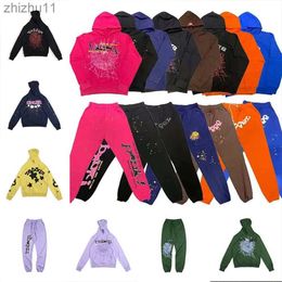 Spider Sweats à capuche Rose Survêtements pour hommes Ensembles de créateurs Pantalons à capuche Veste Sweat-shirt décontracté Sp5der Young Thug 555555 Set Joggers Cheap Mac QS1G